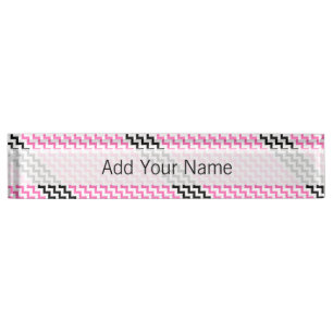 Hot Pink And Black Chevron Nameplate