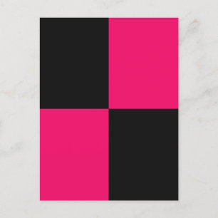 Hot Pink and Black Colour Blocks Postcard