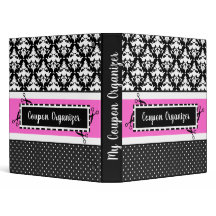 Hot Pink and Black Coupon Organiser Notebook