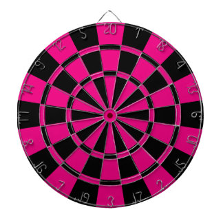 Hot Pink And Black Dartboard