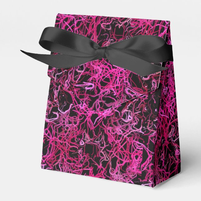 Hot Pink and Black Electric Favour Box (Front Side)