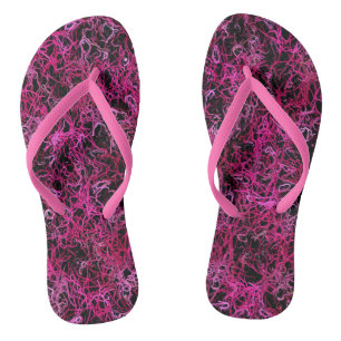 Hot Pink and Black Electric Lines 5078 Thongs