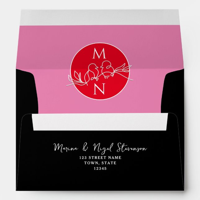 Hot Pink and Black Envelope (Back (Bottom))