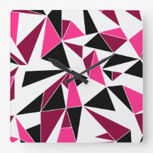 Hot Pink and Black Geometric wall design