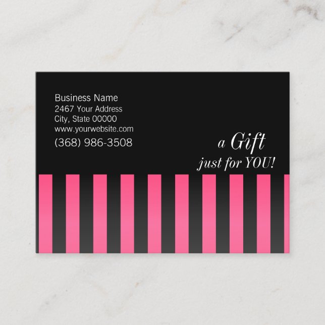 Hot Pink and Black Gift Certificate (Front)