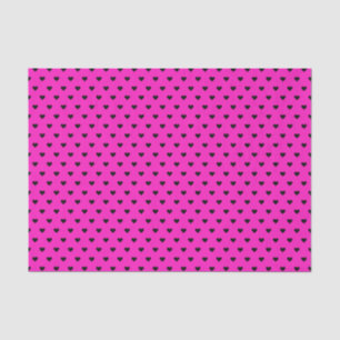 Hot Pink and Black Hearts Custom Tissue Paper