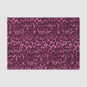 Hot Pink and Black Leopard Animal Print Tissue Paper