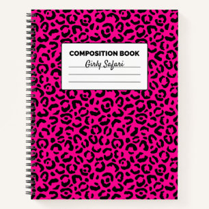 Hot Pink and Black Leopard Notebook