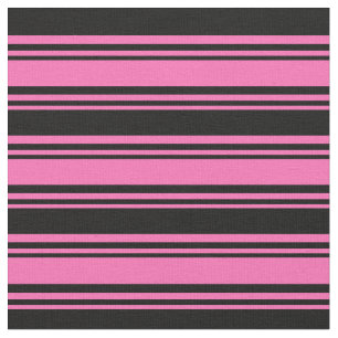 Hot Pink and Black Lined/Striped Pattern Fabric