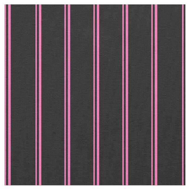 Hot Pink and Black Lines Fabric (Close Up)