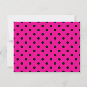 Hot Pink and Black Polka Dots Postcard
