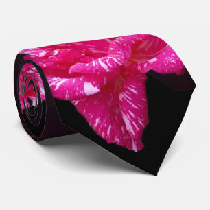 Hot Pink And Black Rose Layer Pattern, Tie