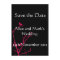 hot pink and black save the date card
