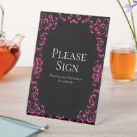 Hot Pink and Black Swirl Gothic Wedding