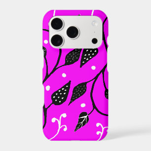 Hot pink and black whimsical vine