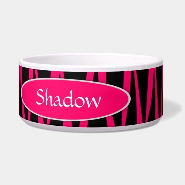 Hot Pink and Black Zebra Stripes Personalised (Right)