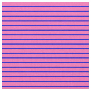 Hot Pink and Blue Striped/Lined Pattern Fabric