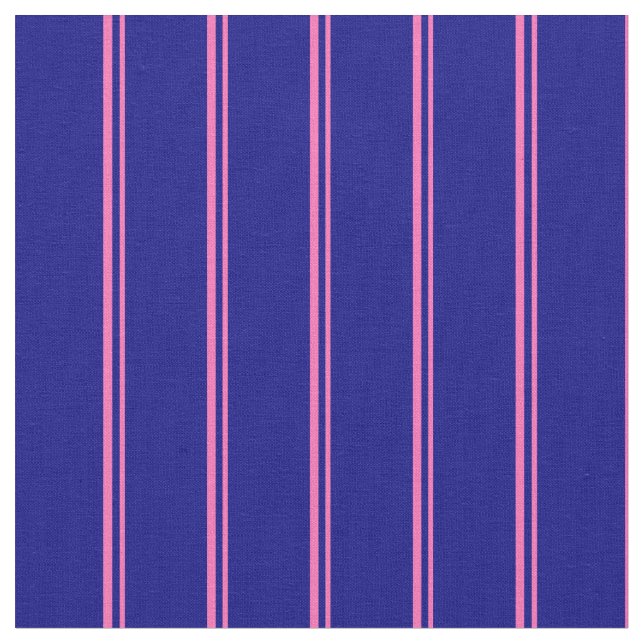 Hot Pink and Blue Striped/Lined Pattern Fabric (Close Up)