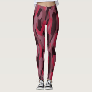 Hot pink and Burgundy Camo Leggings