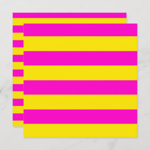 Hot Pink And Canary Yellow Stripes Card