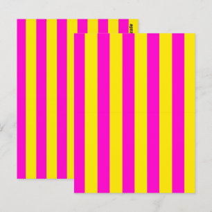 Hot Pink And Canary Yellow Stripes  Postcard