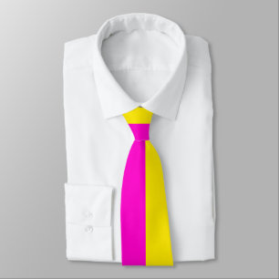Hot Pink And Canary Yellow Stripes Tie