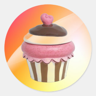 Hot pink and chocolate cupcake stickers
