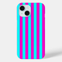 Hot Pink And Cyan Blue Green Turquoise Stripes