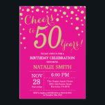 Hot Pink and Gold 50th Birthday Diamond Invitation<br><div class="desc">50th Birthday Invitation with Hot Pink and Gold Glitter Diamond Background. Gold Confetti. Adult Birthday. Male Men or Women Birthday. For further customisation,  please click the "Customise it" button and use our design tool to modify this template.</div>