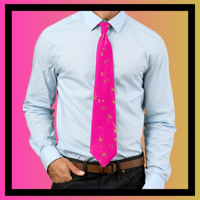 Hot Pink and Gold Fleck Tie (Creator Uploaded)