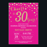 Hot Pink and Gold Surprise 30th Birthday Diamond Invitation<br><div class="desc">Surprise 30th Birthday Invitation with Hot Pink and Gold Glitter Diamond Background. Gold Confetti. Adult Birthday. Male Men or Women Birthday. For further customisation,  please click the "Customise it" button and use our design tool to modify this template.</div>