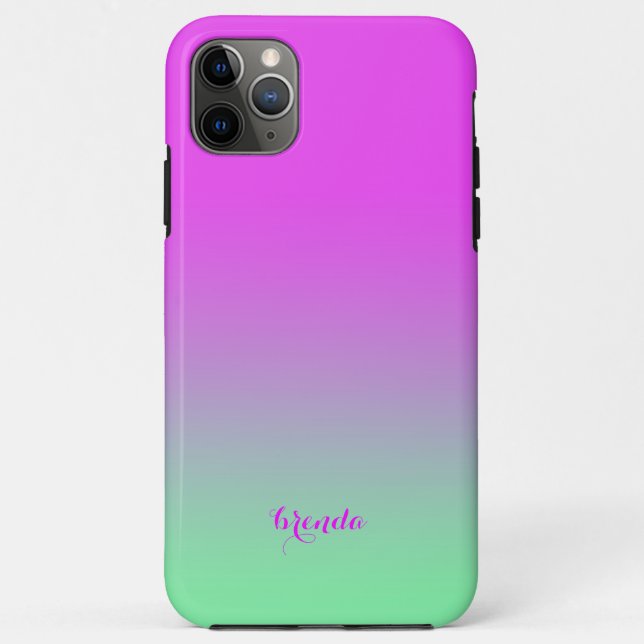 Hot pink and green ombre Case-Mate iPhone case (Back)