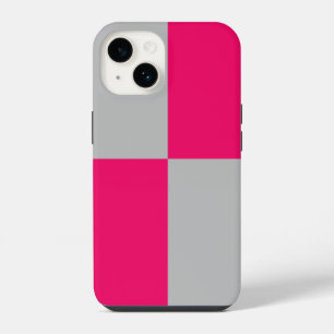 Hot Pink and Grey Colour Blocks iPhone 14 Case
