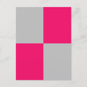 Hot Pink and Grey Colour Blocks Postcard