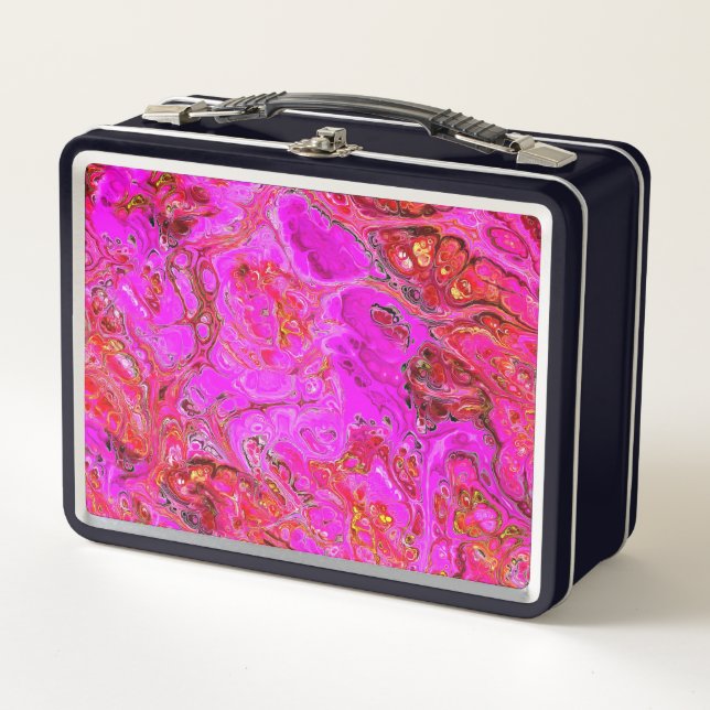 Hot Pink and Magenta Swirl Lunchbox (Front)