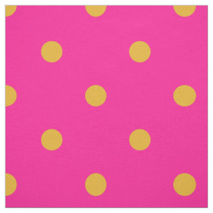 Hot Pink and Marigold Orange Polka Dot Fabric