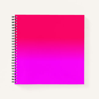 Hot Pink and Neon Pink Ombre Shade Colour Fade Notebook