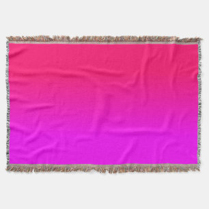 Hot Pink and Neon Pink Ombre Shade Colour Fade Throw Blanket