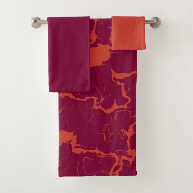 Hot Pink and Orange Abstract Towel (Insitu)
