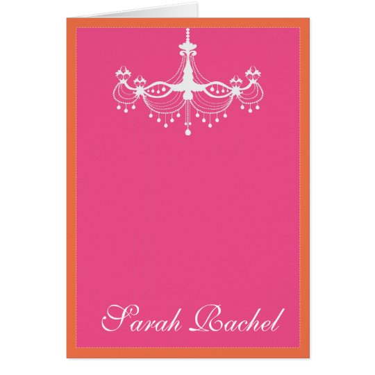 Hot Pink and Orange Chandelier Card