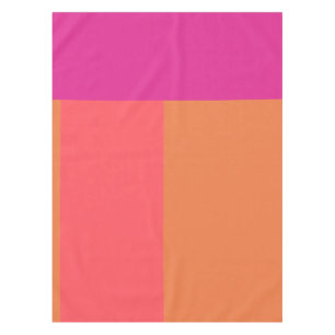Hot Pink And Orange Color Blocks Tablecloth