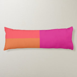 Hot Pink And Orange Colour Blocks Body Cushion