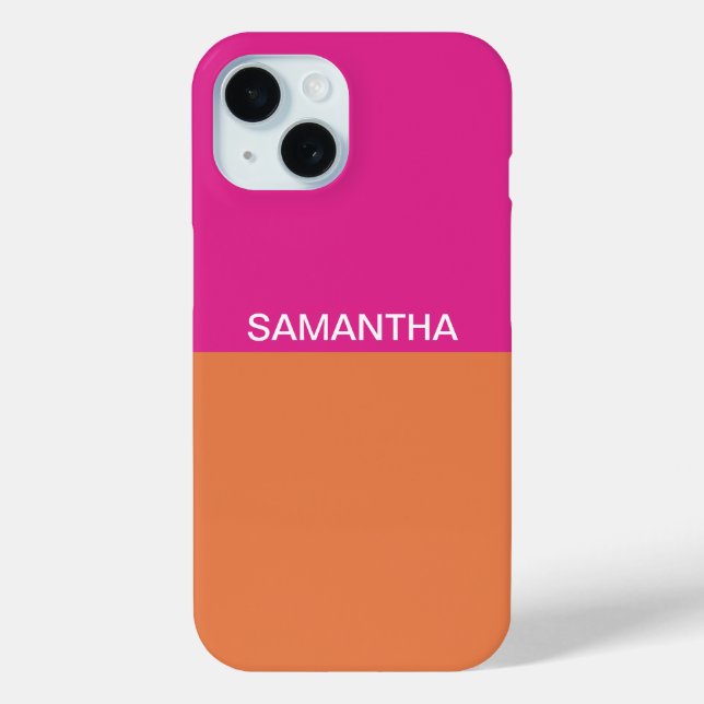 Hot Pink And Orange Colour Blocks Case-Mate iPhone Case (Back)