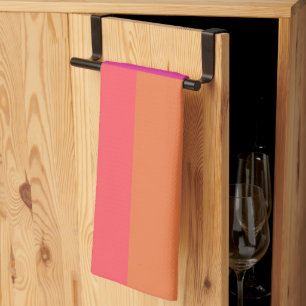 Hot Pink And Orange Colour Blocks Tea Towel