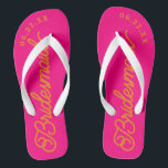Hot Pink and Orange Custom Bridal Party Flip Flops<br><div class="desc">These flip flops are perfect for your bridesmaids! Customise with your wedding date and wedding colours.</div>