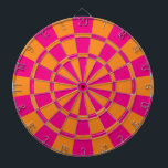 Hot Pink And Orange Dartboard<br><div class="desc">Hot Pink And Orange Dart Board</div>