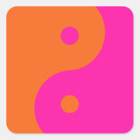 Hot Pink And Orange Yin Yang