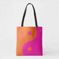 Hot Pink And Orange Yin Yang