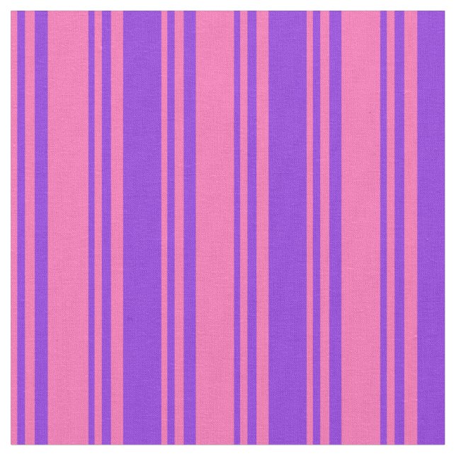 Hot Pink and Purple Pattern of Stripes Fabric (Close Up)
