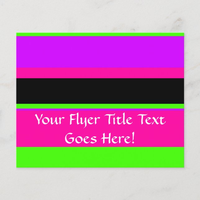 Hot Pink and Purple Tonal Stripes Modern Design Flyer (Front)
